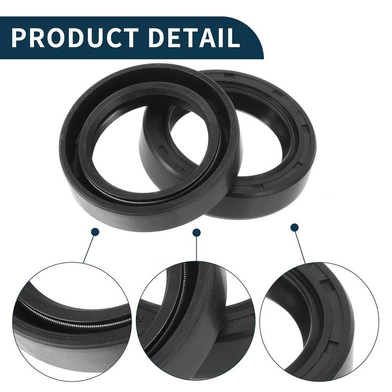 TUCKBOLD Universal Oil Seal TC Double Lip W Steel Spring Seal Ring Rotary Shaft Seal 35x45x6mm High Pressure NBR Rubber Black 5 Pcs - Image 5